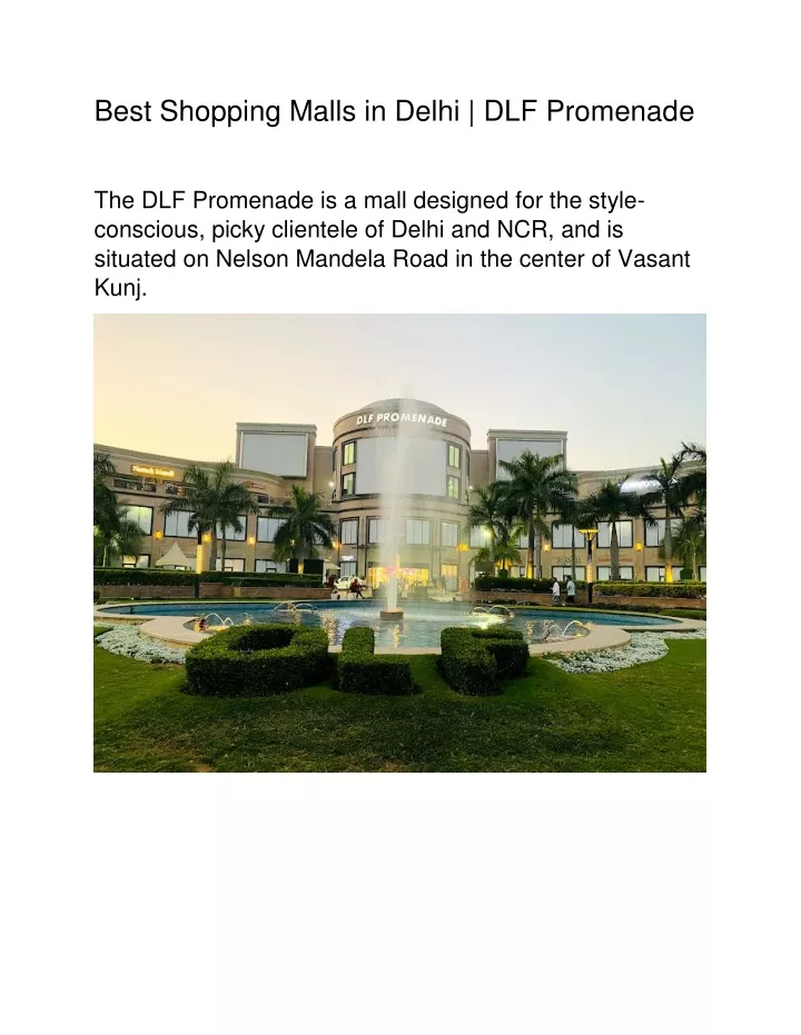 best shopping malls in delhi dlf promenade