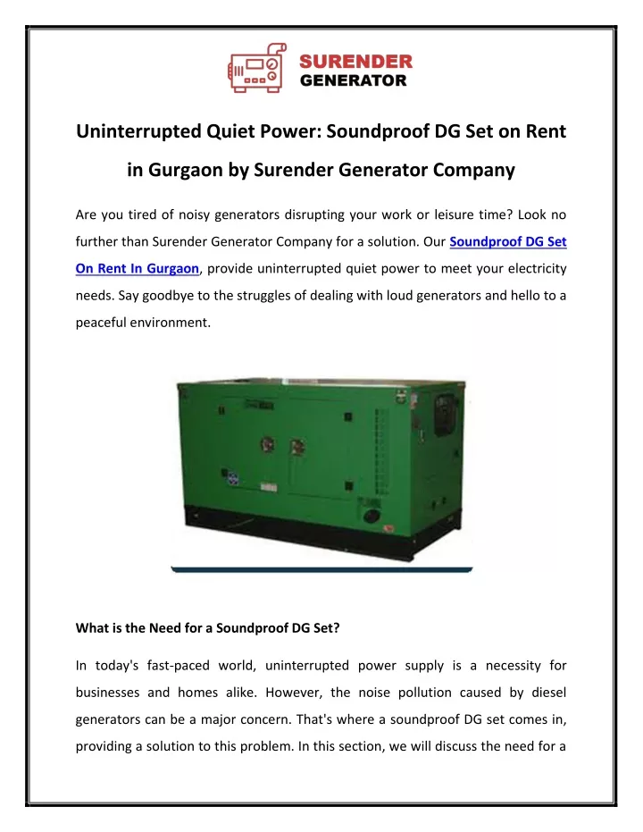 uninterrupted quiet power soundproof