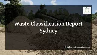 Waste Classification Report Sydney