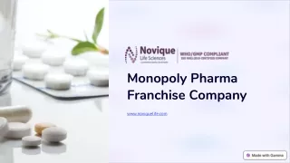 Best Monopoly Pharma Franchise Company in India