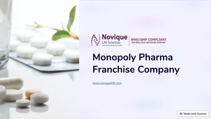 monopoly pharma franchise company