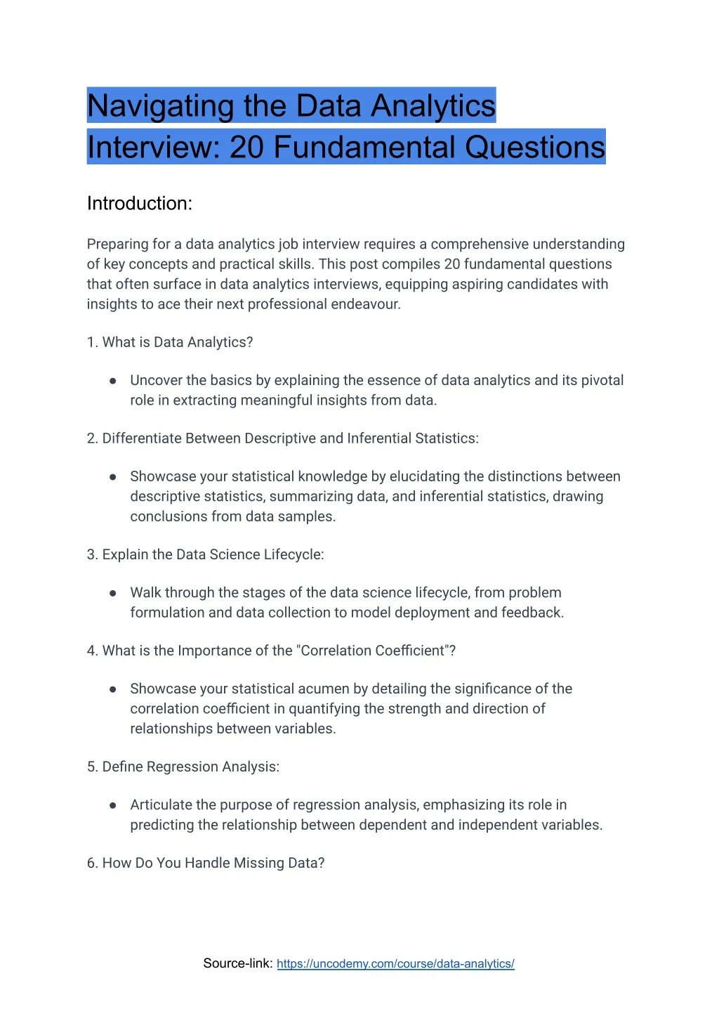 PPT - Navigating the Data Analytics Interview: Fundamental Questions ...