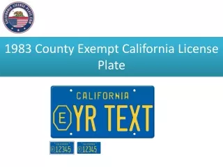 1983 County Exempt California License Plate