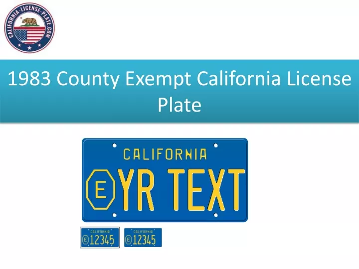1983 county exempt california license plate