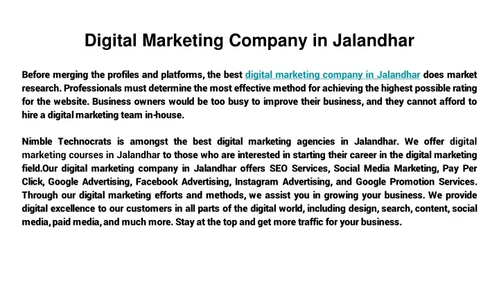 digital marketing company in jalandhar