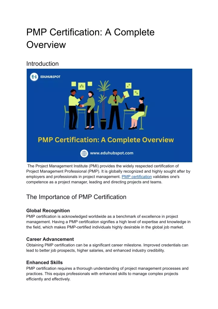 pmp certification a complete overview
