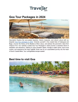 Goa Tour Packages in 2024