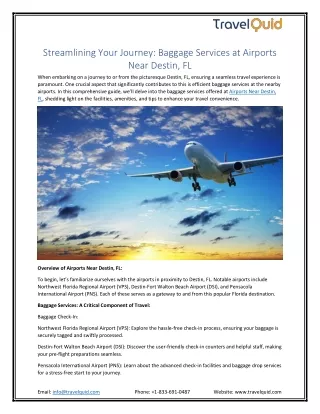 Navigating Your Journey: Unveiling Airports Near Destin, FL
