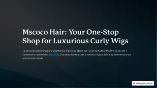 Mscoco Hair: Your One-Stop Shop for Luxurious Curly Wigs