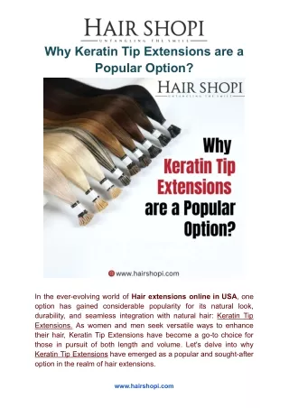 Why Keratin Tip Extensions are a Popular Option?