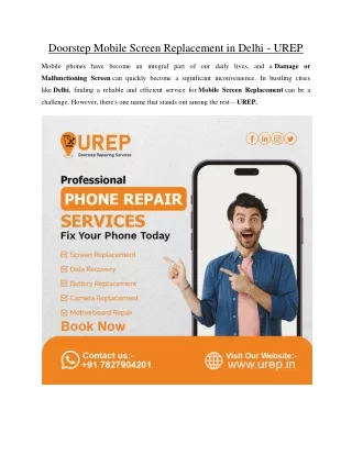 Doorstep Mobile Screen Replacement in Delhi - UREP