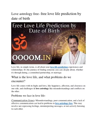 Love astrology free- free love life prediction by date of birth