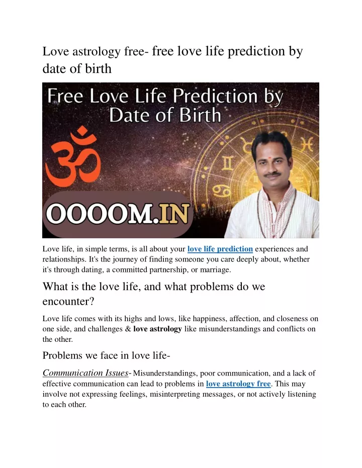 PPT Love astrology free free love life prediction by date of birth