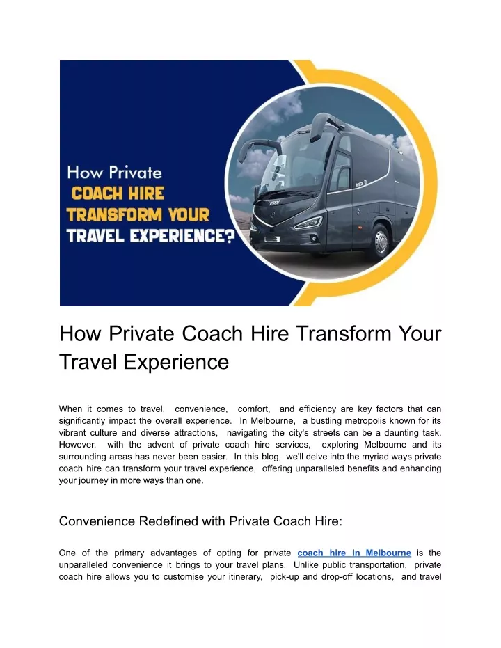 how private coach hire transform your travel