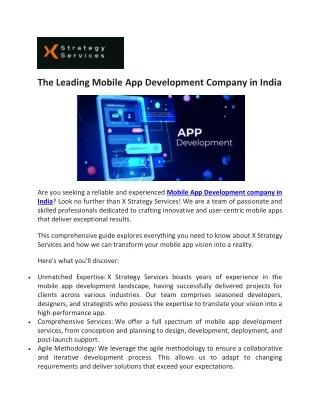 The Leading Mobile App Development Company in India