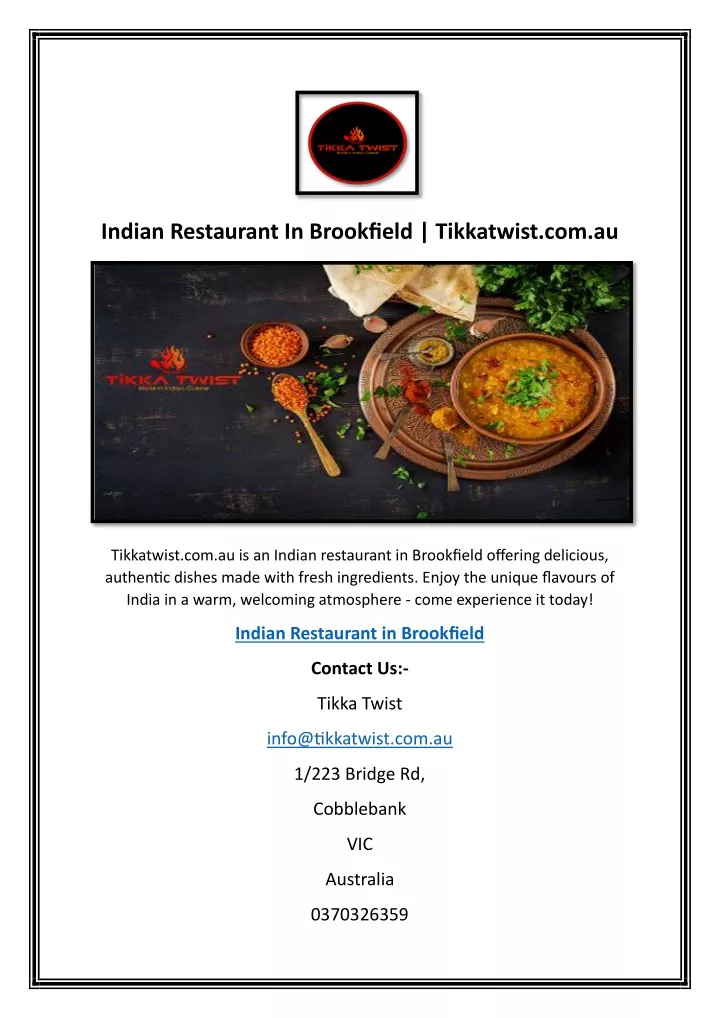 indian restaurant in brookfield tikkatwist com au