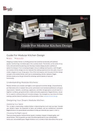 guide for modular kitchen design