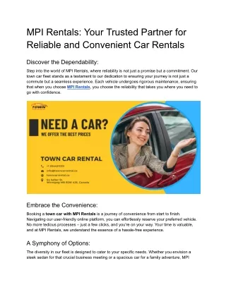MPI Rentals_ Your Trusted Partner for Reliable and Convenient Car Rentals