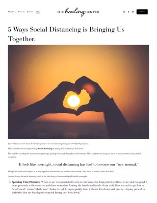 5 Ways Social Distancing is Bringing Us Together