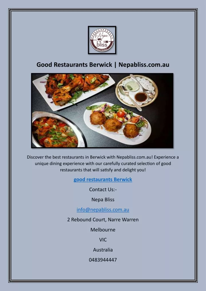 good restaurants berwick nepabliss com au