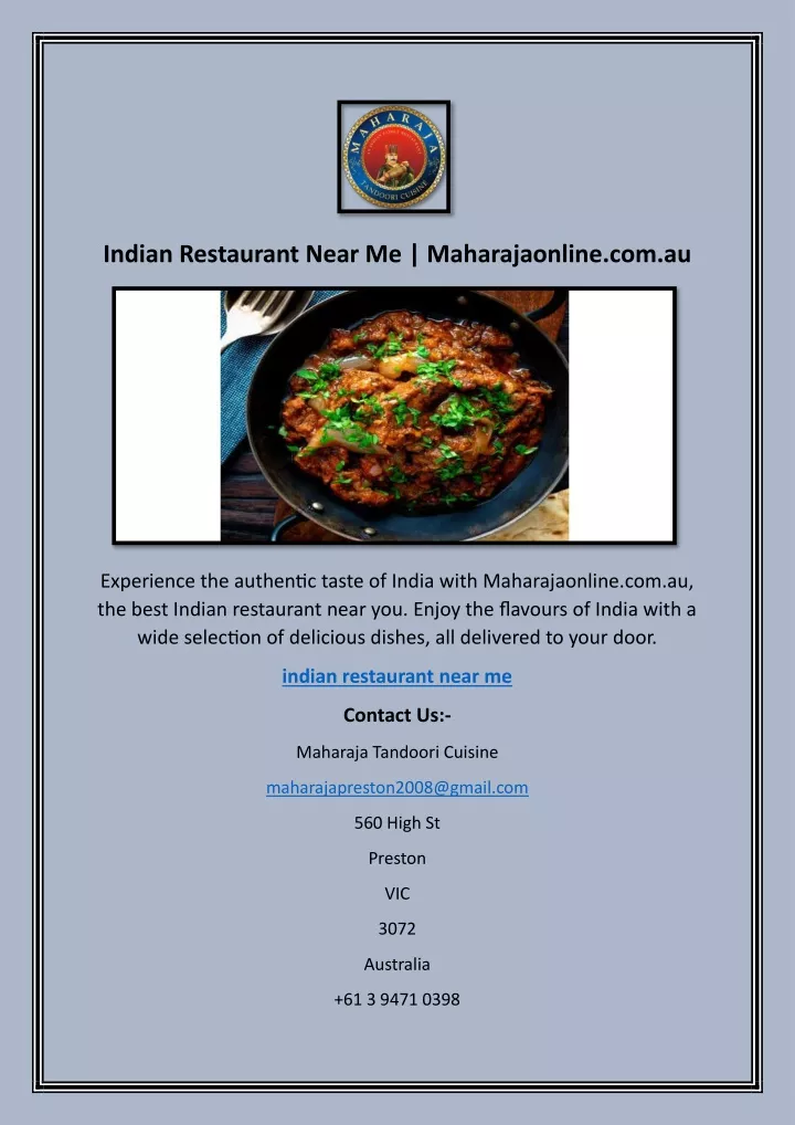 indian restaurant near me maharajaonline com au