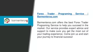 Forex Trader Programing Service  Barmenteros.com