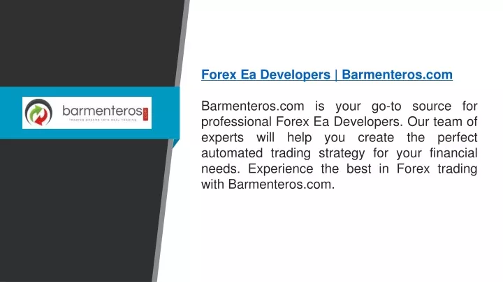 forex ea developers barmenteros com barmenteros