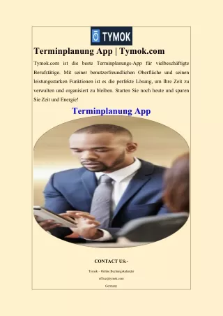 Terminplanung App  Tymok.com