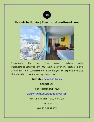 Hostels In Hoi An  Fusehostelsandtravel