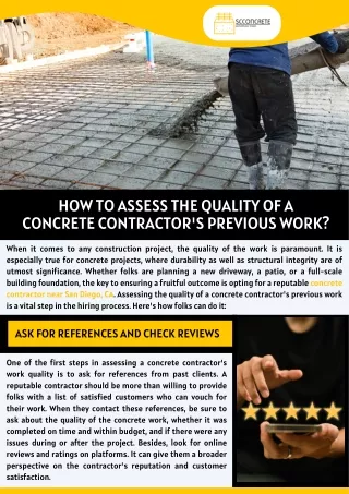 How to Assess the Quality of a Concrete Contractor's Previous Work?