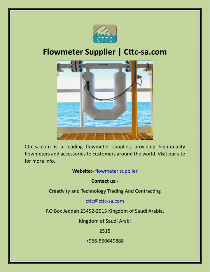 flowmeter supplier cttc sa com
