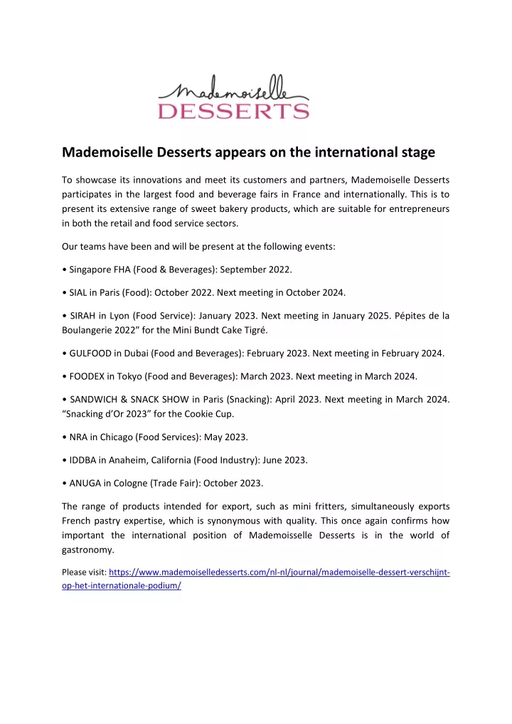 mademoiselle desserts appears