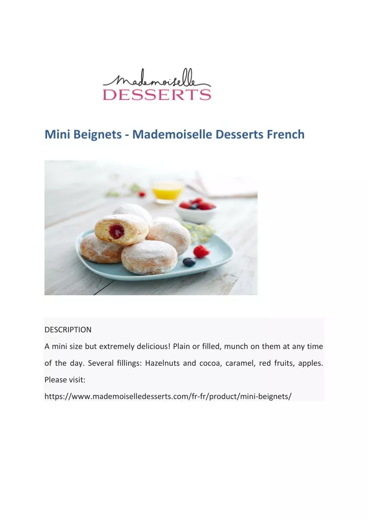 mini beignets mademoiselle desserts french