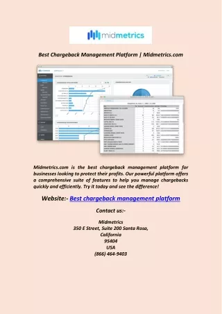 Best Chargeback Management Platform  Midmetrics.com