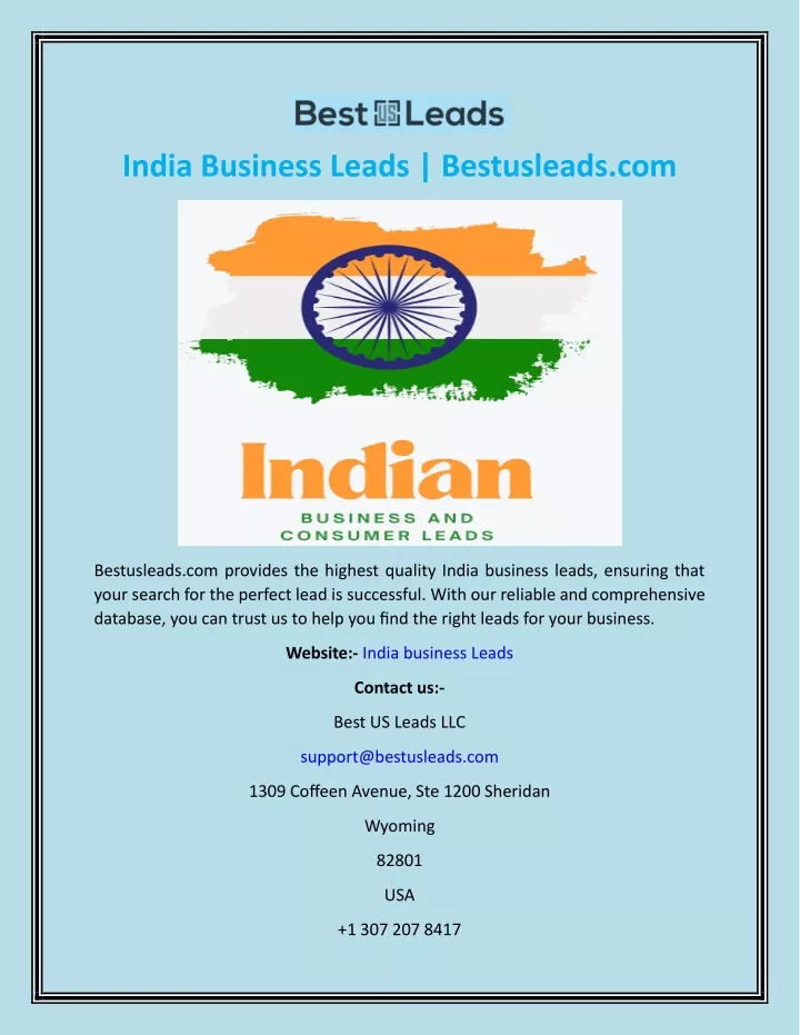 india business leads bestusleads com