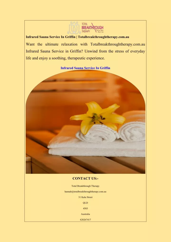 infrared sauna service in griffin