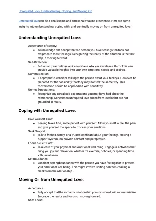 Unrequited Love: Understanding, Coping, and Moving On