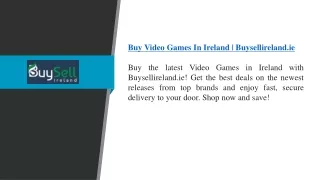 Buy Video Games In Ireland  Buysellireland.ie