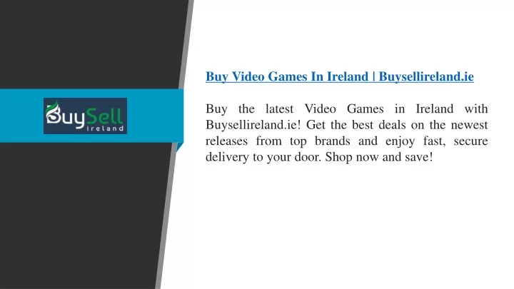 buy video games in ireland buysellireland