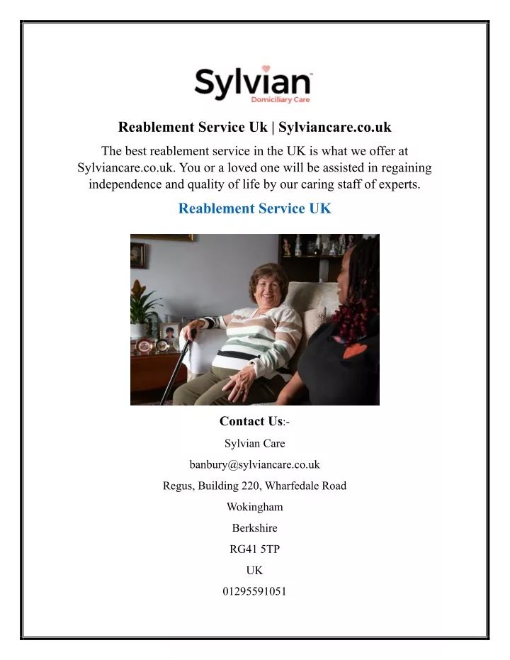 reablement service uk sylviancare co uk