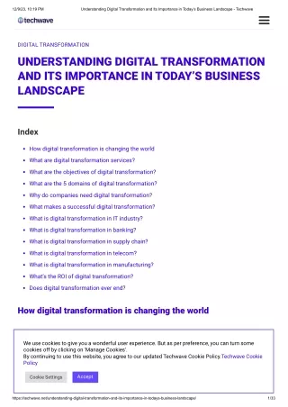 Understanding Digital Transformation and Its Importance in Today’s Business Landscape - Techwave