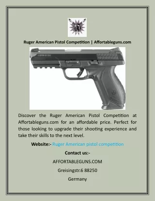 Ruger American Pistol Competition  Affortableguns