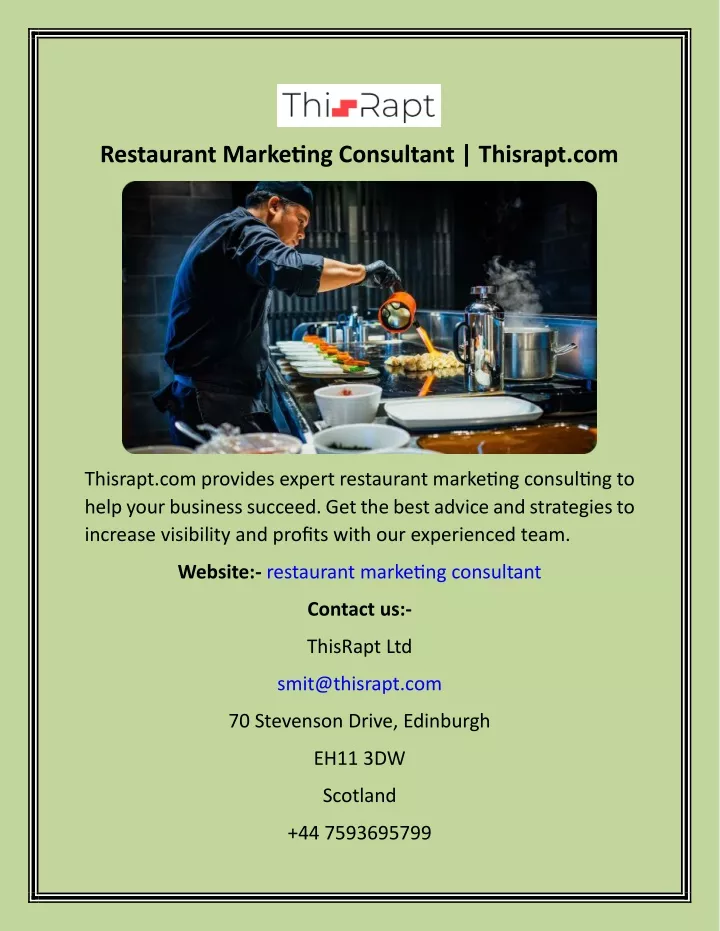 restaurant marketing consultant thisrapt com
