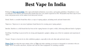Best Vape In India