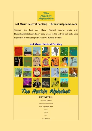 Acl Music Festival Parking  Theaustinalphabet.com