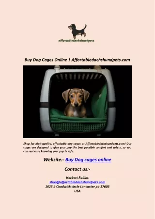 Buy Dog Cages Online  Affortabledachshundpets.com