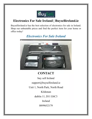 Electronics For Sale Ireland  Buysellireland.ie