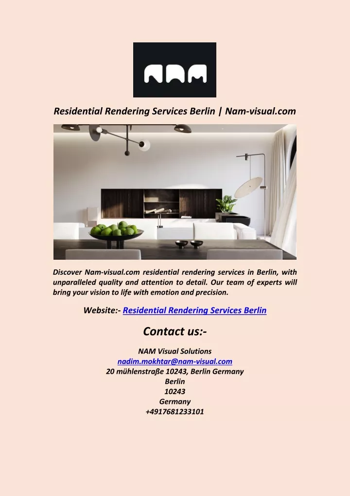 residential rendering services berlin nam visual