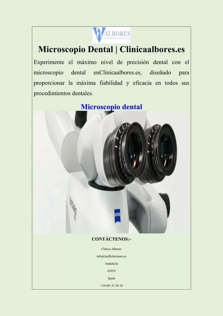 microscopio dental clinicaalbores es