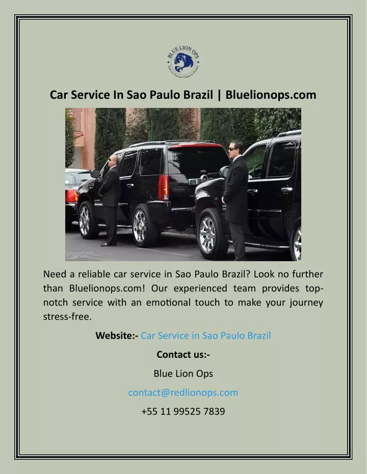 car service in sao paulo brazil bluelionops com